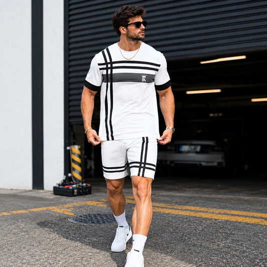 Printed T-Shirt and Shorts Co-Ord Set