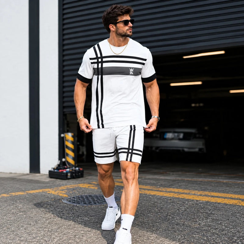 Printed T-Shirt and Shorts Co-Ord Set