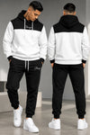 Men’s Black & White Hoodie Tracksuit Set