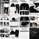 Men’s Black & White Hoodie Tracksuit Set