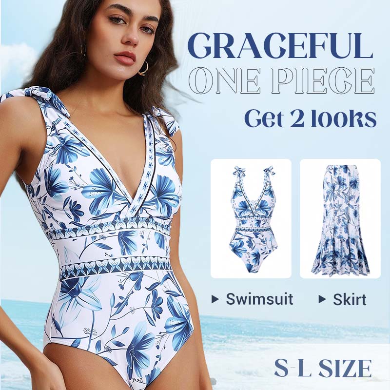 WaveFlex V Neck Lace-Up Swim Set